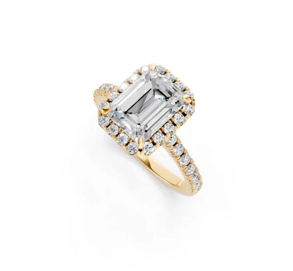 Diamond Halo Engagement Ring in 14K Gold - Image 8