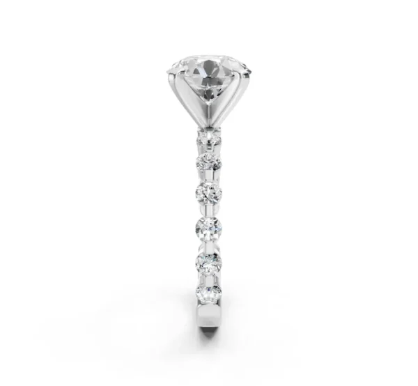 Diamond Engagement Ring with Peg Head and Rectangular-Prong Accent Shank – 14K Gold - Image 7
