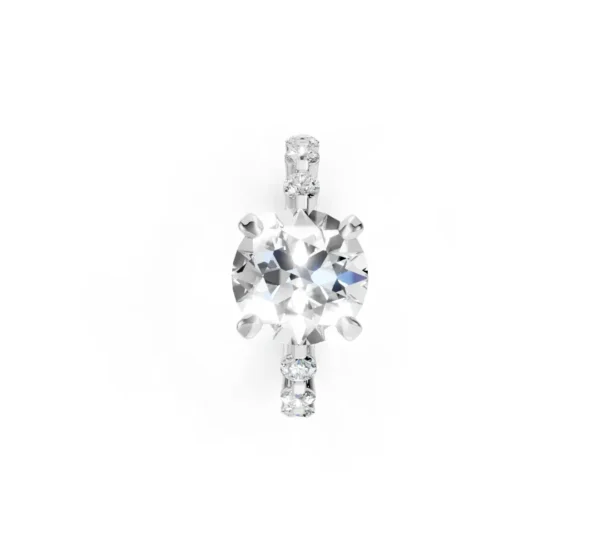 Diamond Engagement Ring with Peg Head and Rectangular-Prong Accent Shank – 14K Gold - Image 8