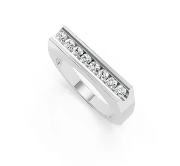 Modern Channel-Set Diamond Band in 14K Gold - Image 7