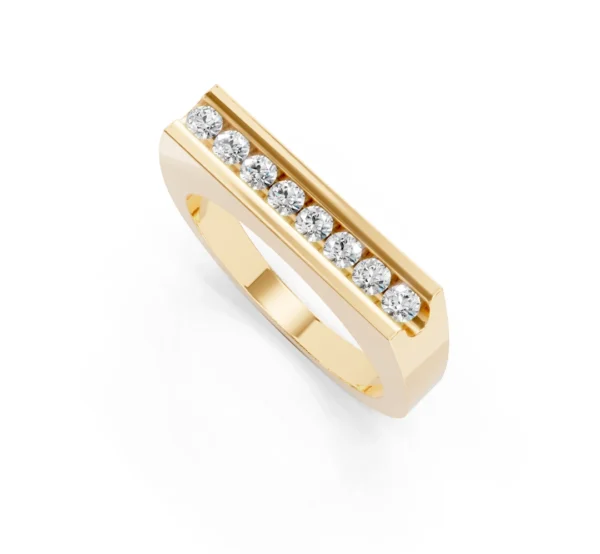 Modern Channel-Set Diamond Band in 14K Gold - Image 11